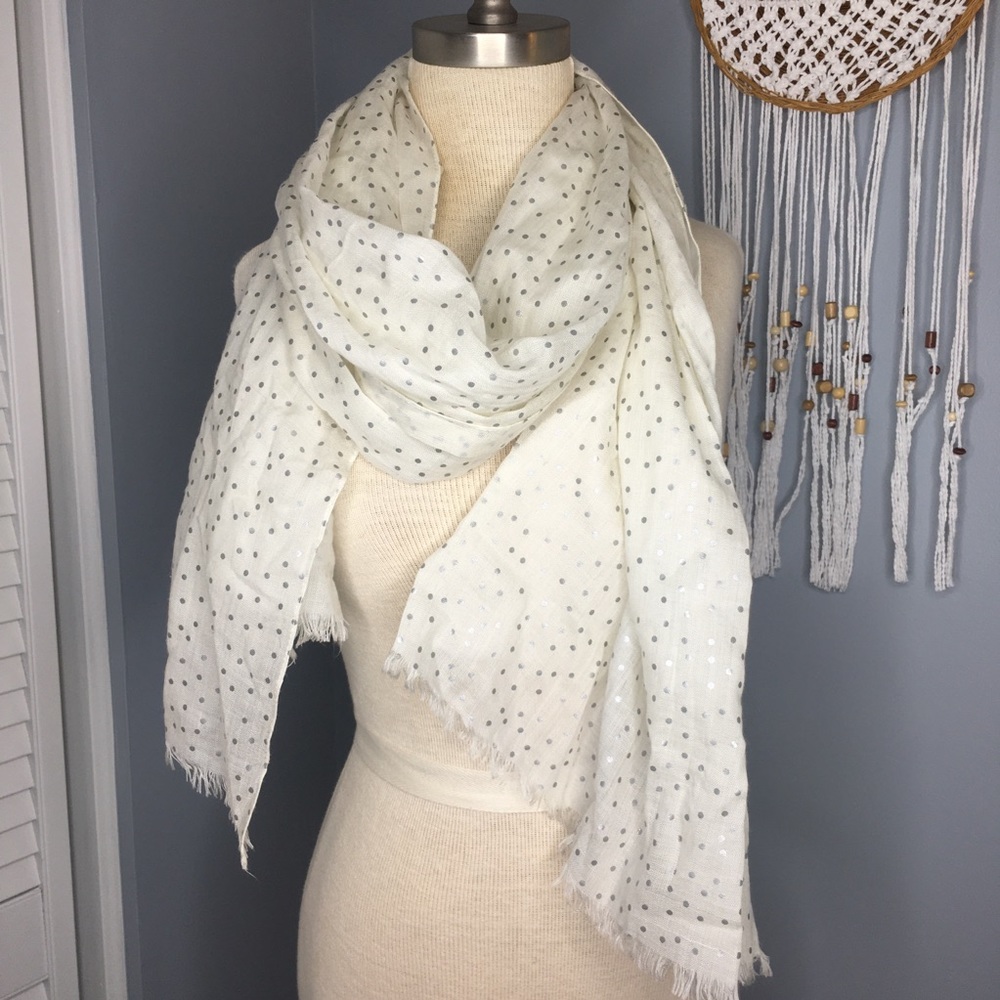 Silver polka dot scarf/wrap
